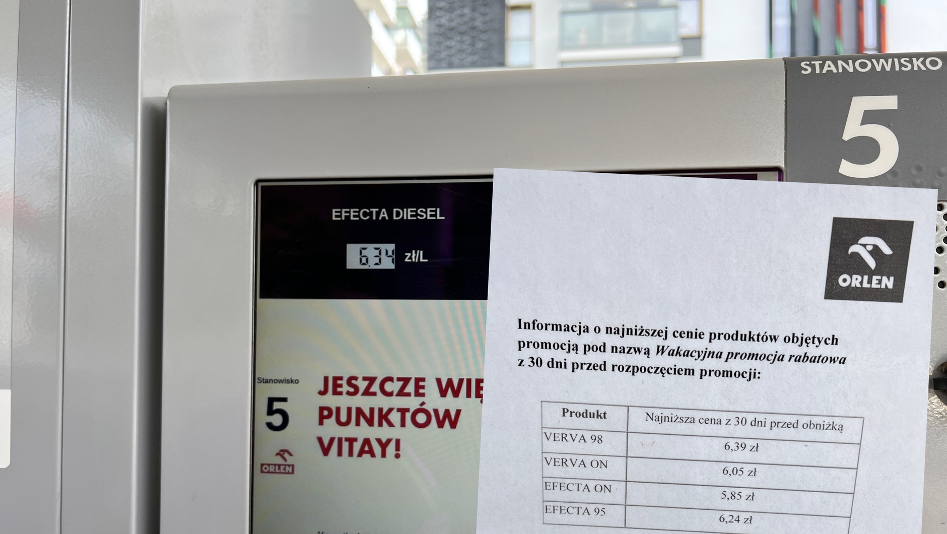 Ceny paliw na stacjach Orlen
