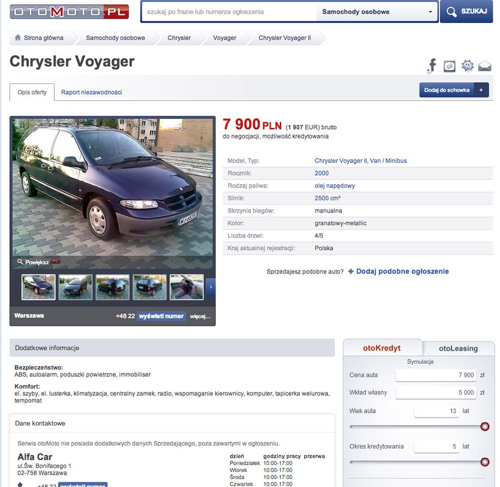 Auto z ogłoszenia: Chrysler Voyager - zardzewiały diesel czy benzyniak w dobrym stanie?