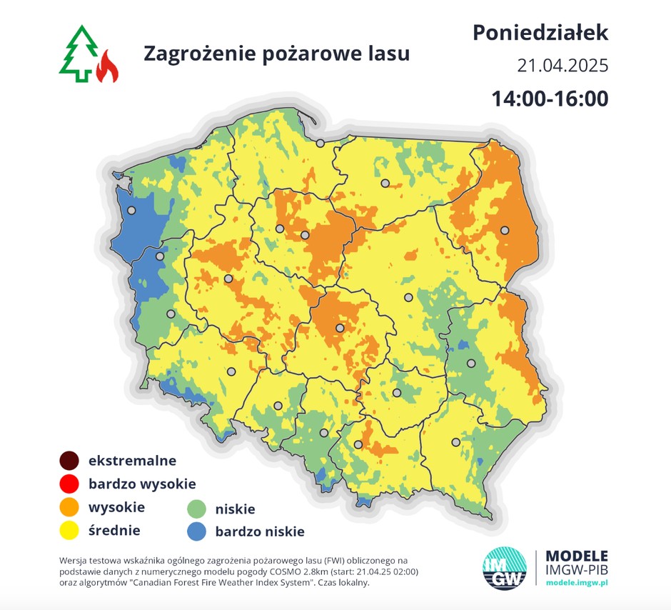 Mapa zagrożenia pożarowego: aktualne prognozy można znaleźć na stronach IMGW
