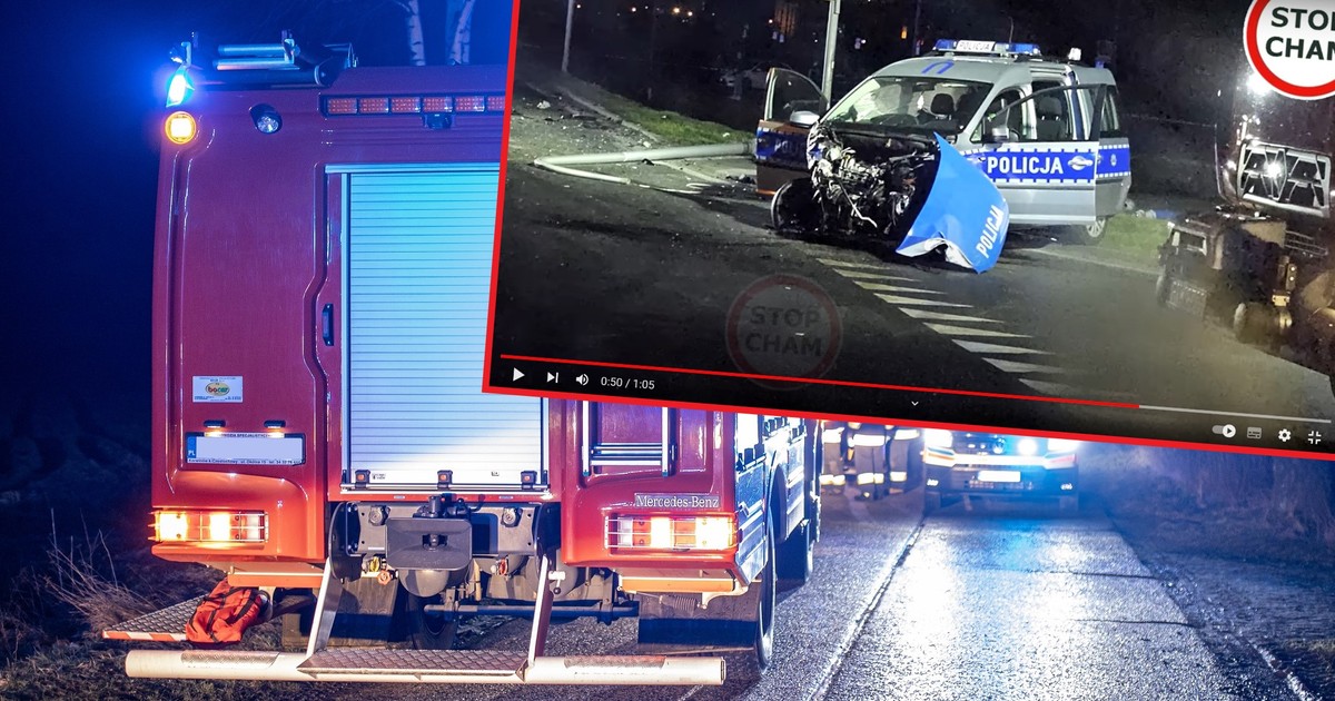 Przerażający wypadek z radiowozem w Ostrowie Wielkopolskim
