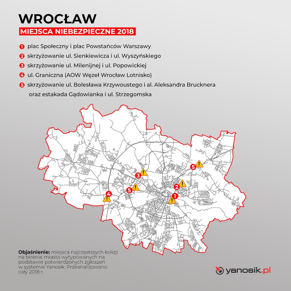 Sześć najbardziej niebezpiecznych miejsc we Wrocławiu
