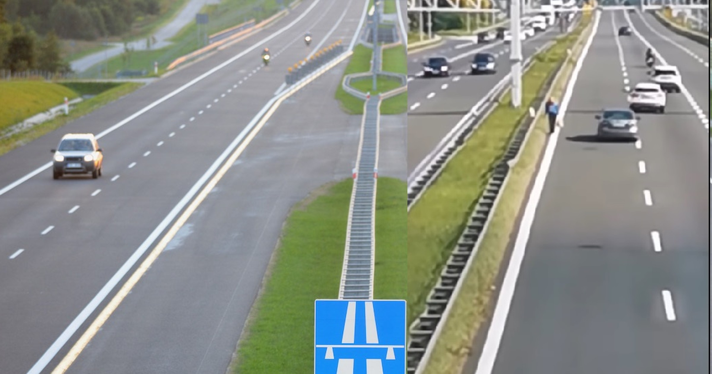 Pieszy na autostradzie