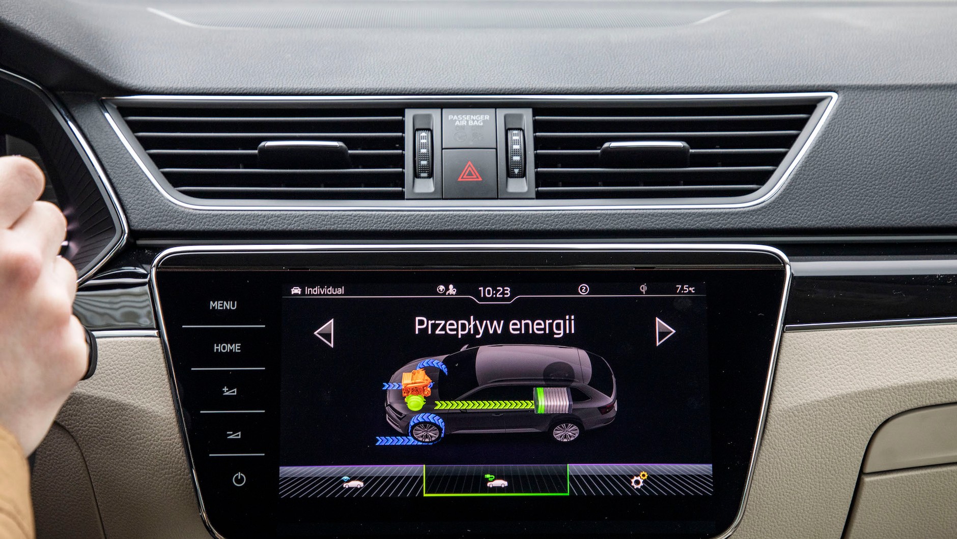 Skoda Superb iV - przepływ energii