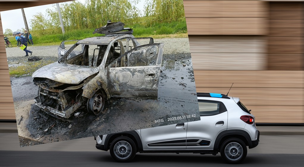Dacia Spring spaliła się w Rumunii. Właściciel sugeruje, że to bateria