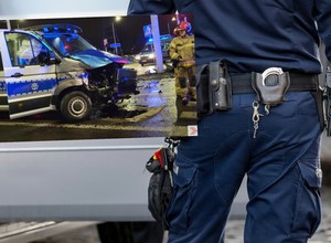 Groźny wypadek z udziałem radiowozu. Jechał na pilną interwencję [WIDEO]