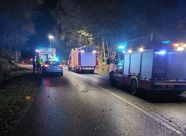 Tragiczny wypadek w Słabomierzu. Kierowca zjechał do rowu i uderzył w drzewo