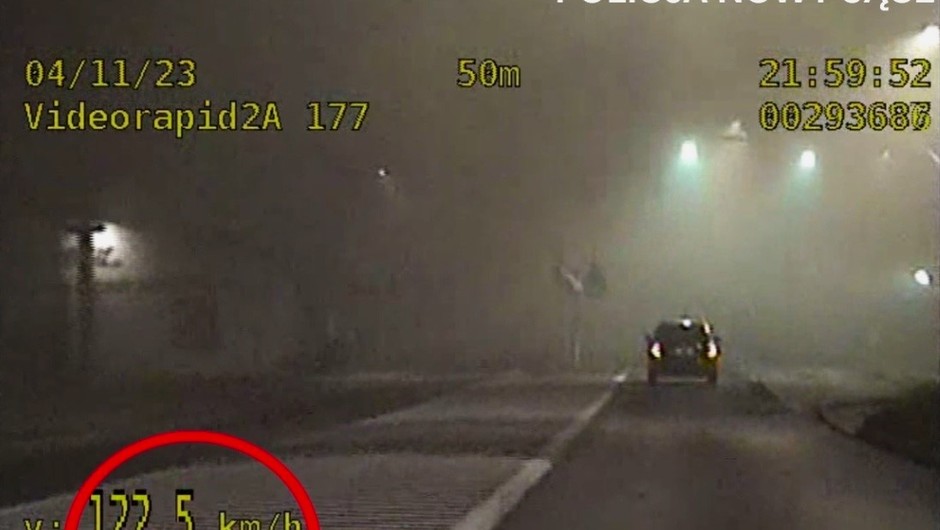 25-latek przekroczył prędkość o 72 km/h. Zatrzymany przez policję.