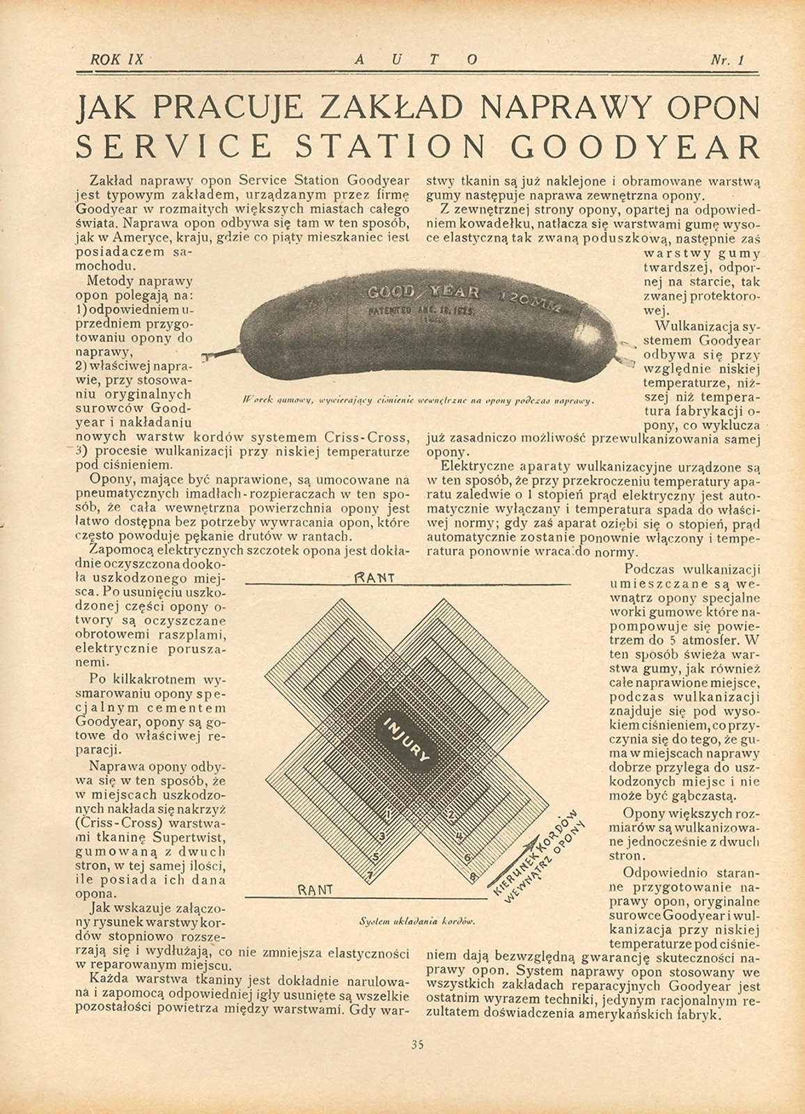 Naprawa opon w latach 30.