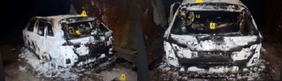 Policyjne zdjęcie spalonego Audi RS3 Sportback z Polski