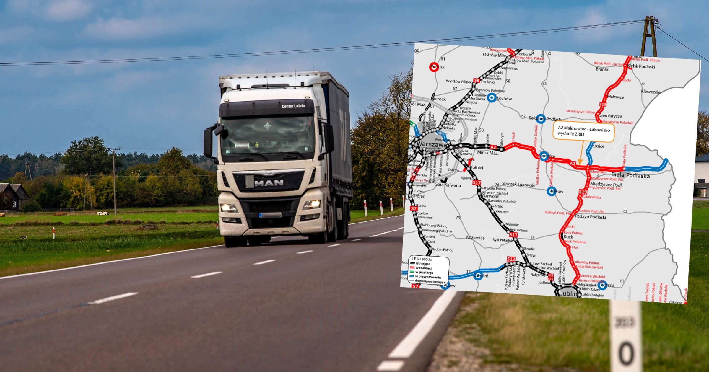 DK19 Łukowisko, lokalizacja przyszłego węzła na przecięciu A2 i S19