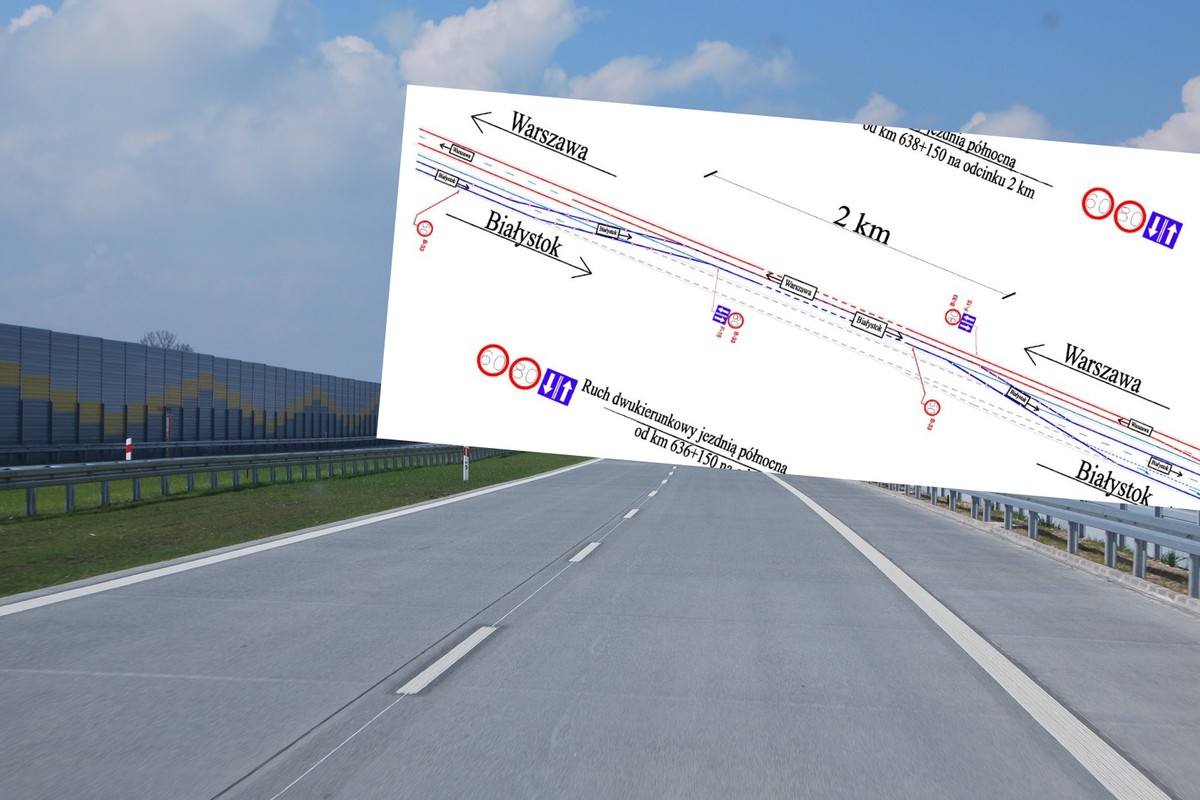 Wkrótce drogowcy zamkną jedną jezdnię na drodze S8. Dzięki temu wybudują S19