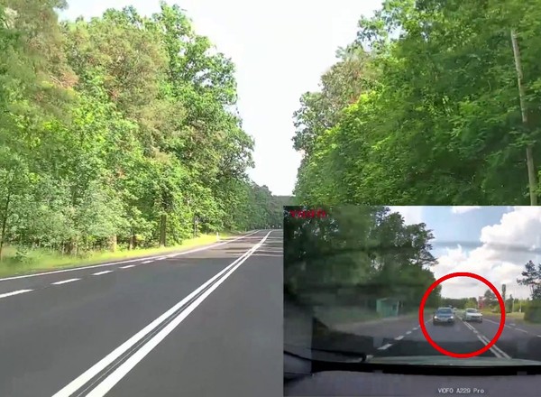 Wyprzedzał na skrzyżowaniu, na podwójnej ciągłej. Nagranie trafiło do policjantów [WIDEO]