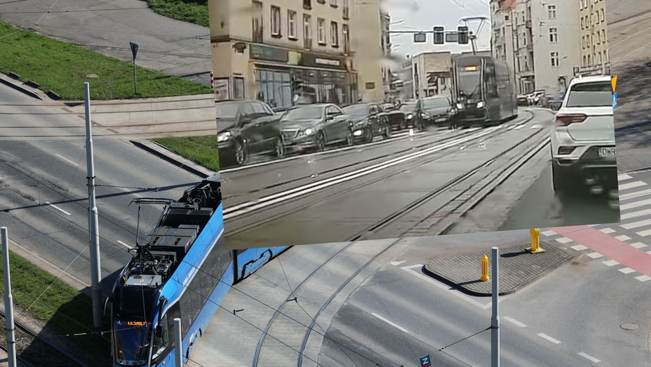 Tramwaj ciągnął taksówkę, niszcząc kolejne samochody
