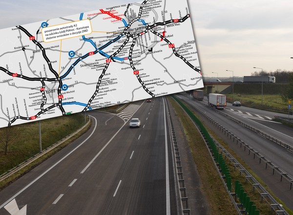 Cztery pasy ruchu w każdą stronę. Rozbudowa autostrady w toku