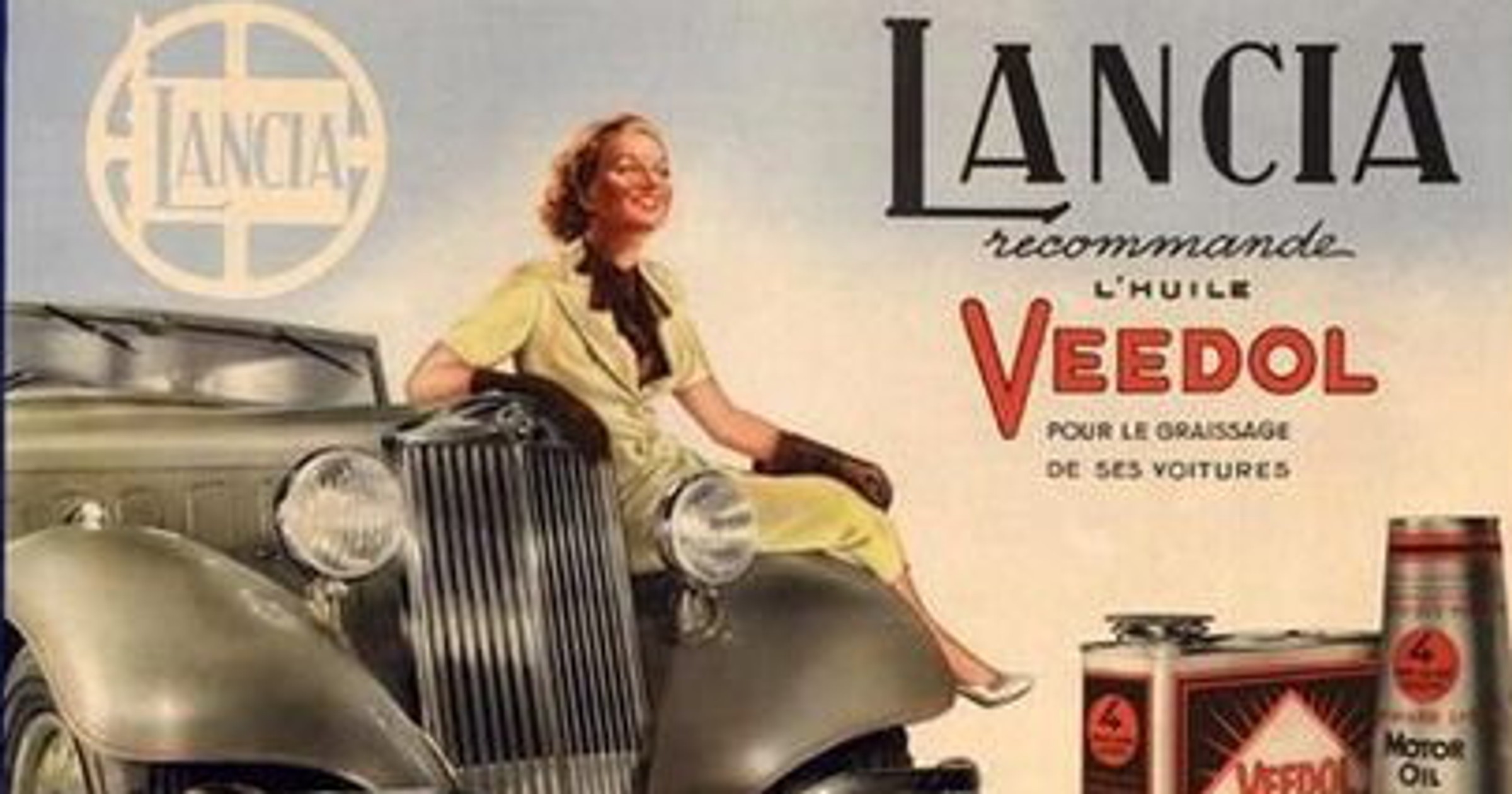 reklama 1936 Lancia Astura olej Veedol