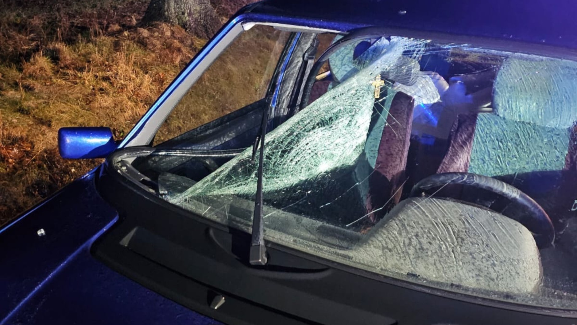 Szyba nie wytrzymała impetu uderzenia