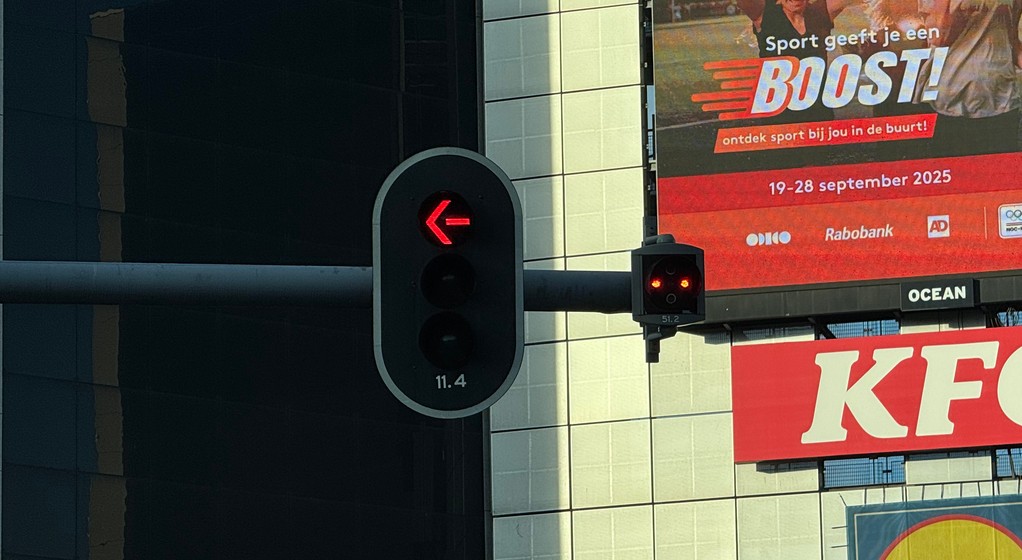 Sygnalizator z kropkami w Amsterdamie