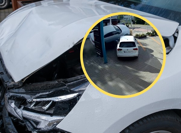 Samochód wzbił się w powietrze we Wrocławiu. Wszystko się nagrało