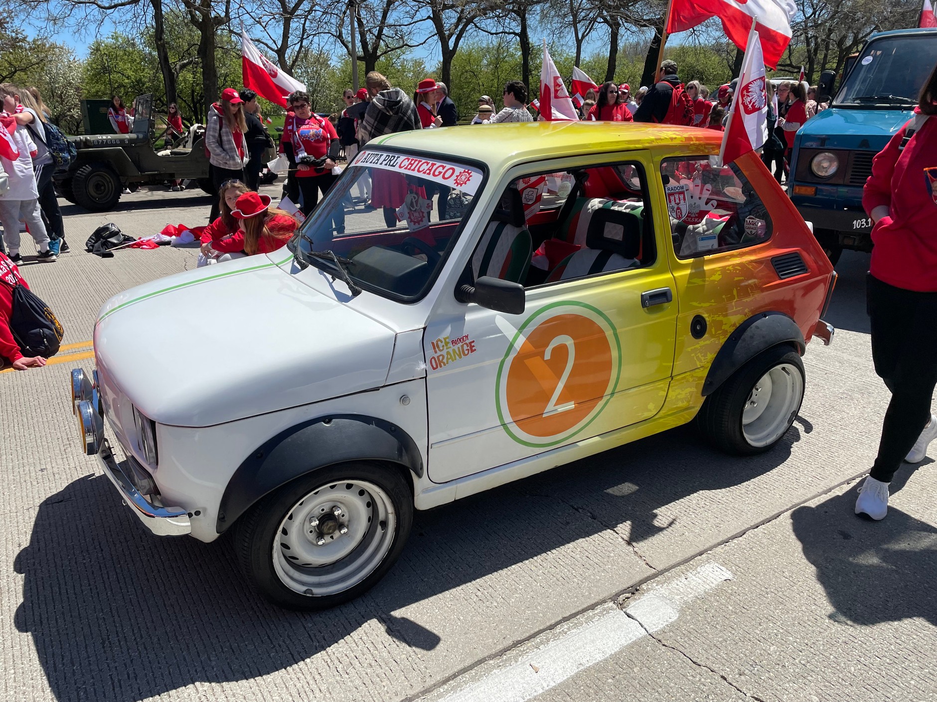 Auta PRL w Chicago na paradzie