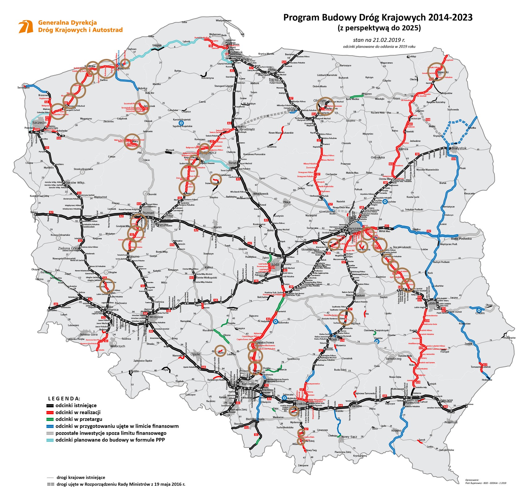 Drogi planowane do oddania w 2019 roku