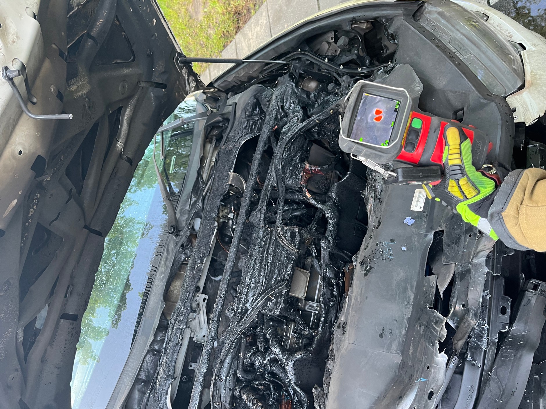 Pożar Forda Mustanga Mach-E w Gdańsku