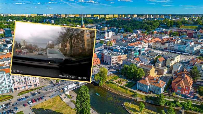 Do niebezpiecznych manewrów doszło 28 marca 2024 r. w Bydgoszczy (screen: .policja.pl)