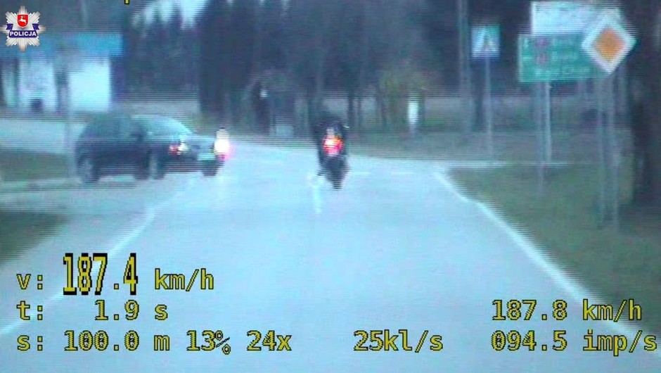 motocyklista złamał prawo