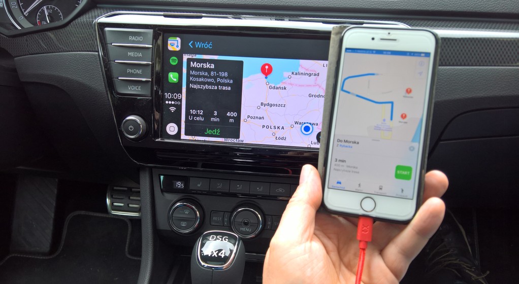 Mapy Apple - tryb CarPlay