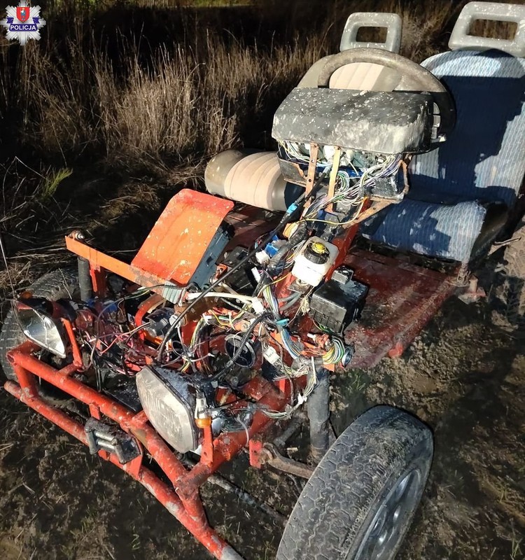 Czterokołowiec własnej roboty, którym rozbił się 32-latek