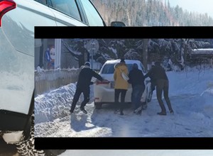 Jadą do Zakopanego na letnich oponach. Pomagać muszą przechodnie [Nagranie]