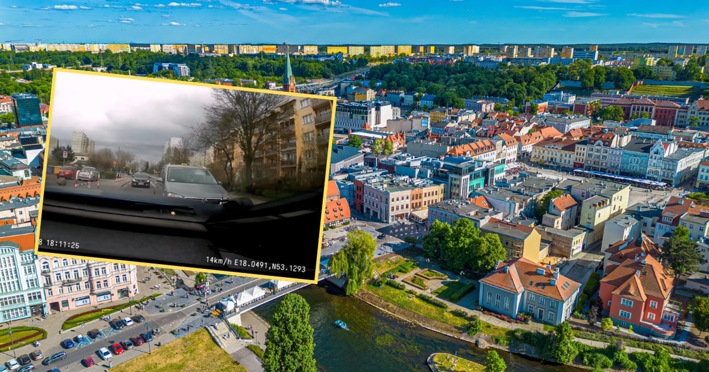 Do niebezpiecznych manewrów doszło 28 marca 2024 r. w Bydgoszczy (screen: .policja.pl)