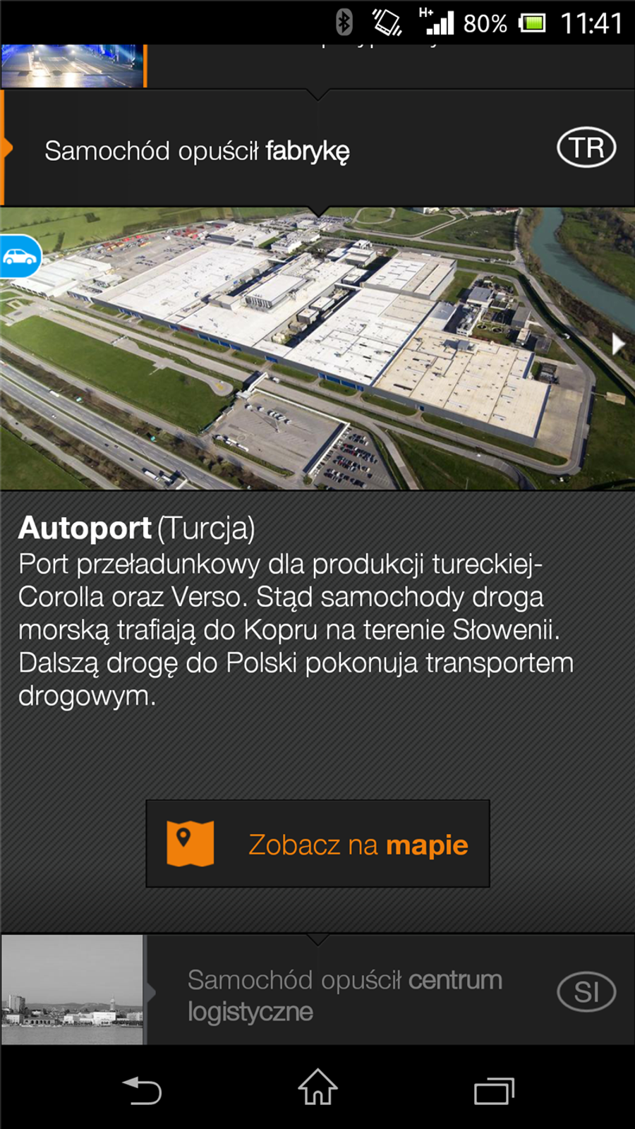 Status przygotowania zamówionego samochodu