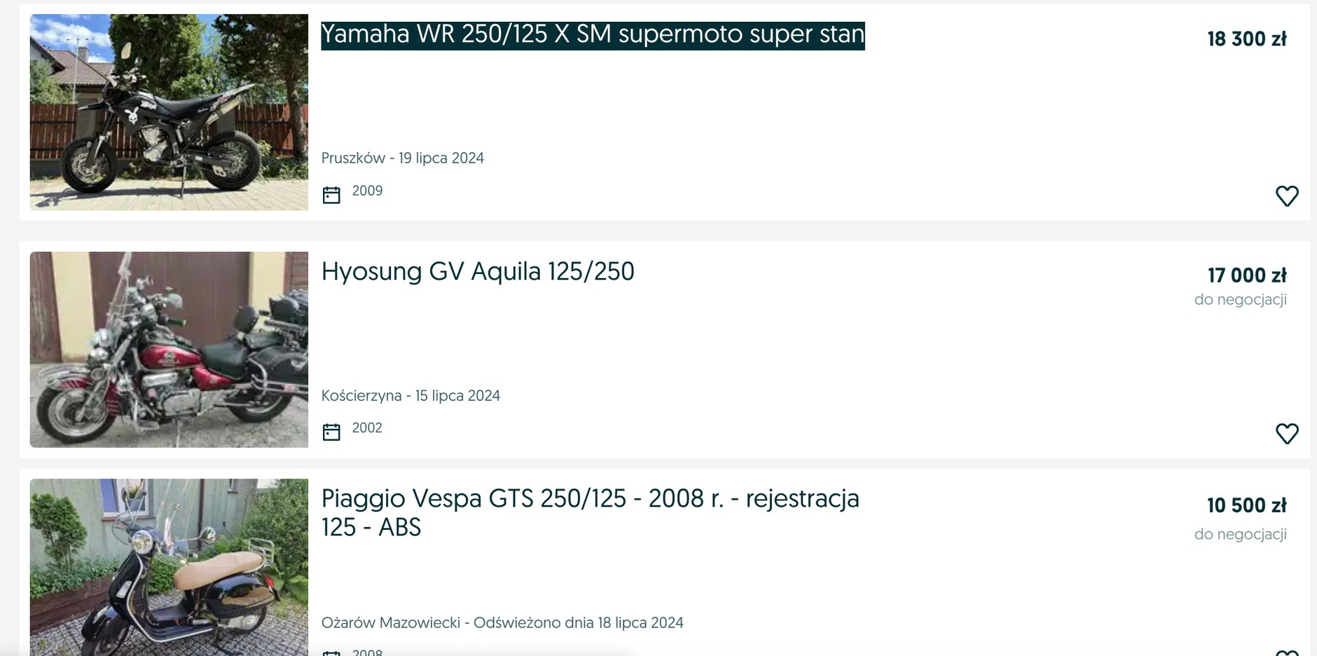 Motocykle z zaniżoną pojemnością Sprzedawcy nie kryją, że oferują pojazdy, które mają w dokumentach nieprawdziwe dane.