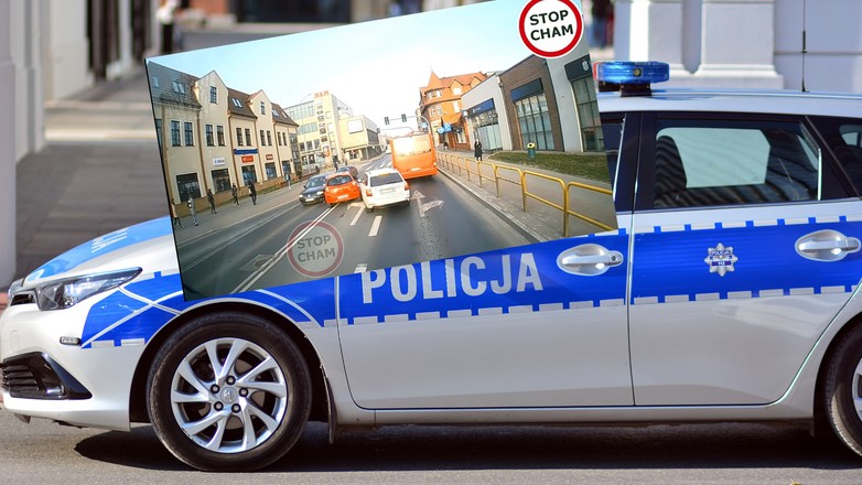 W najnowszym odcinku serii "STOP CHAM" kierowca białej Skody zmieniając pas ruchu spowodował kolizję, która zablokowała 3 pasy ruchu (fot. STOP CHAM/YouTube)