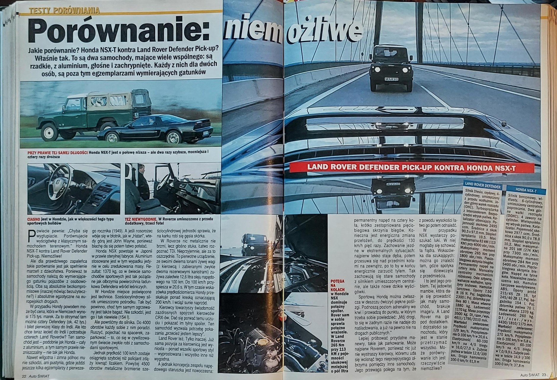 Honda NSX kontra Land Rover Defender