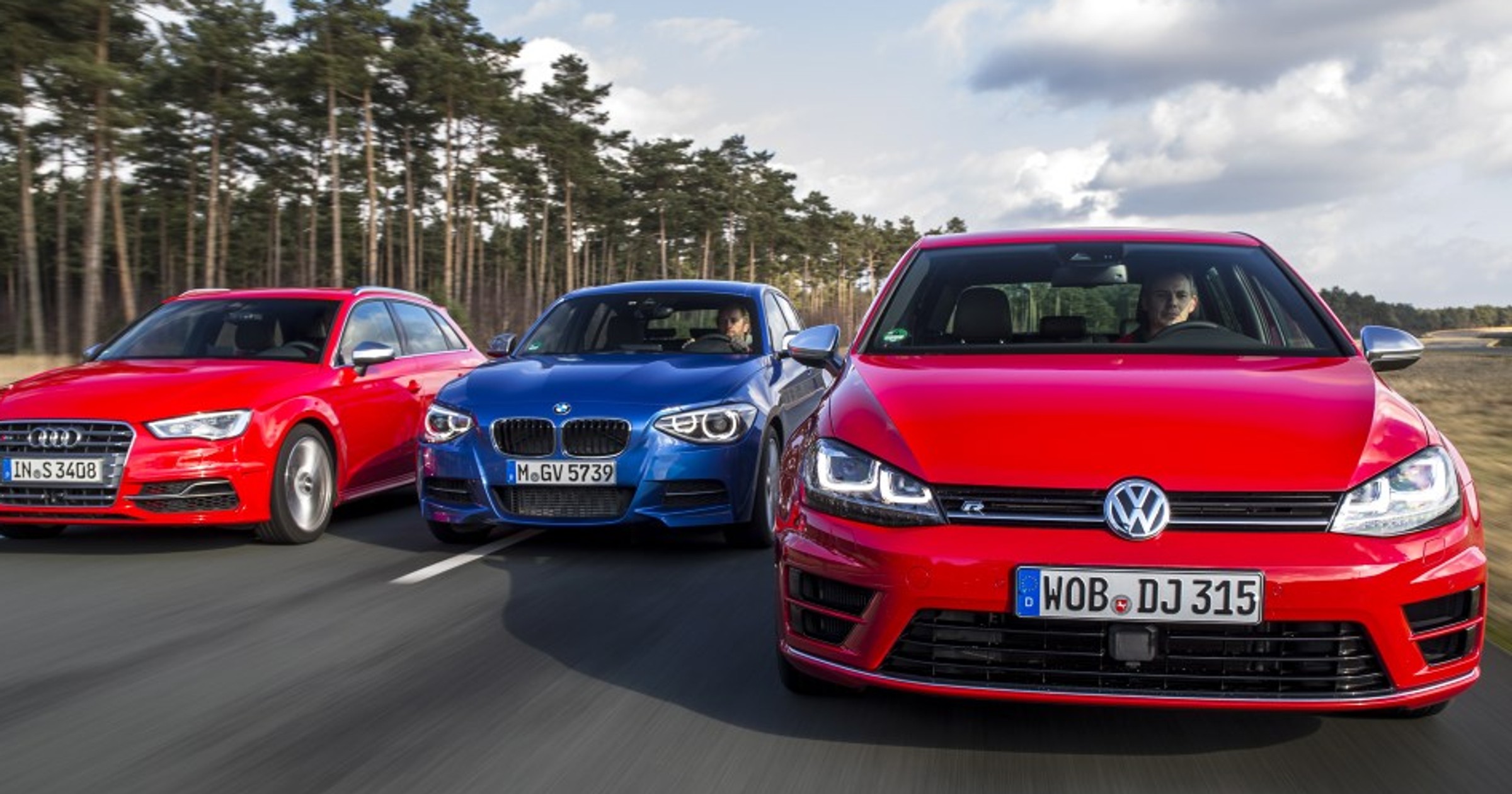 Superkompakty: Audi S3 Sportback Quattro, BMW M135i xDrive, VW Golf R 4Motion | Porównanie