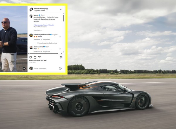 Koenigsegg Jesko z kolejnym rekordem. Nagranie z kabiny jest wręcz absurdalne