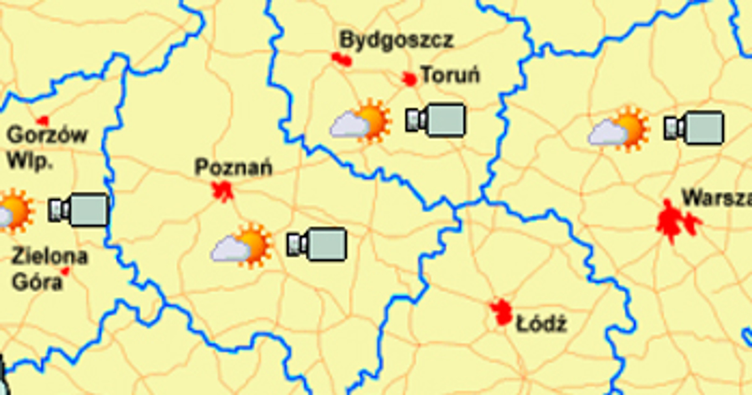 Mapa kamer monitorujących