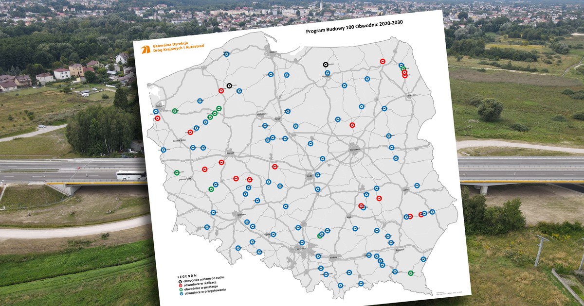 Lista nowych obwodnic w budowie i w planach na koniec 2023 r.