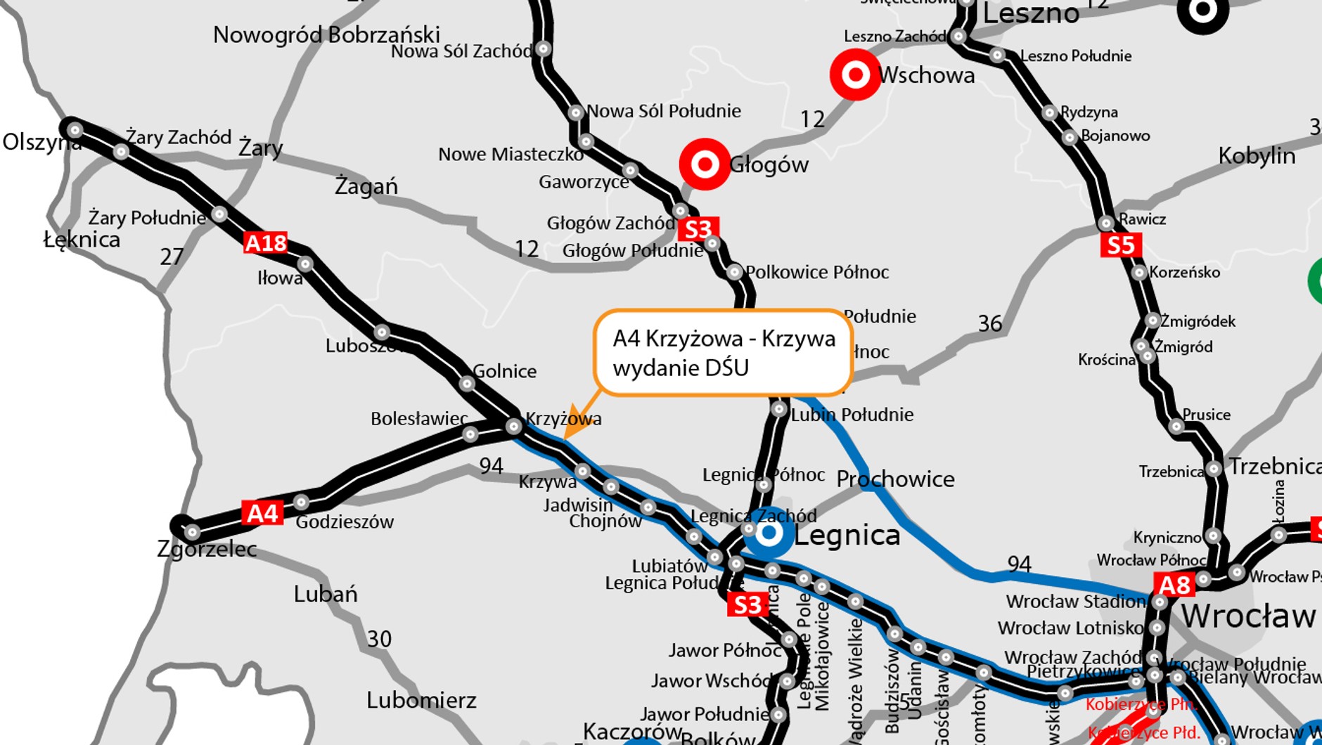 Rozbudowa A4 na odcinku Krzyżowa - Legnica.