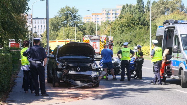 Miejsce tragicznego wypadku przy u. Woronicza w Warszawie