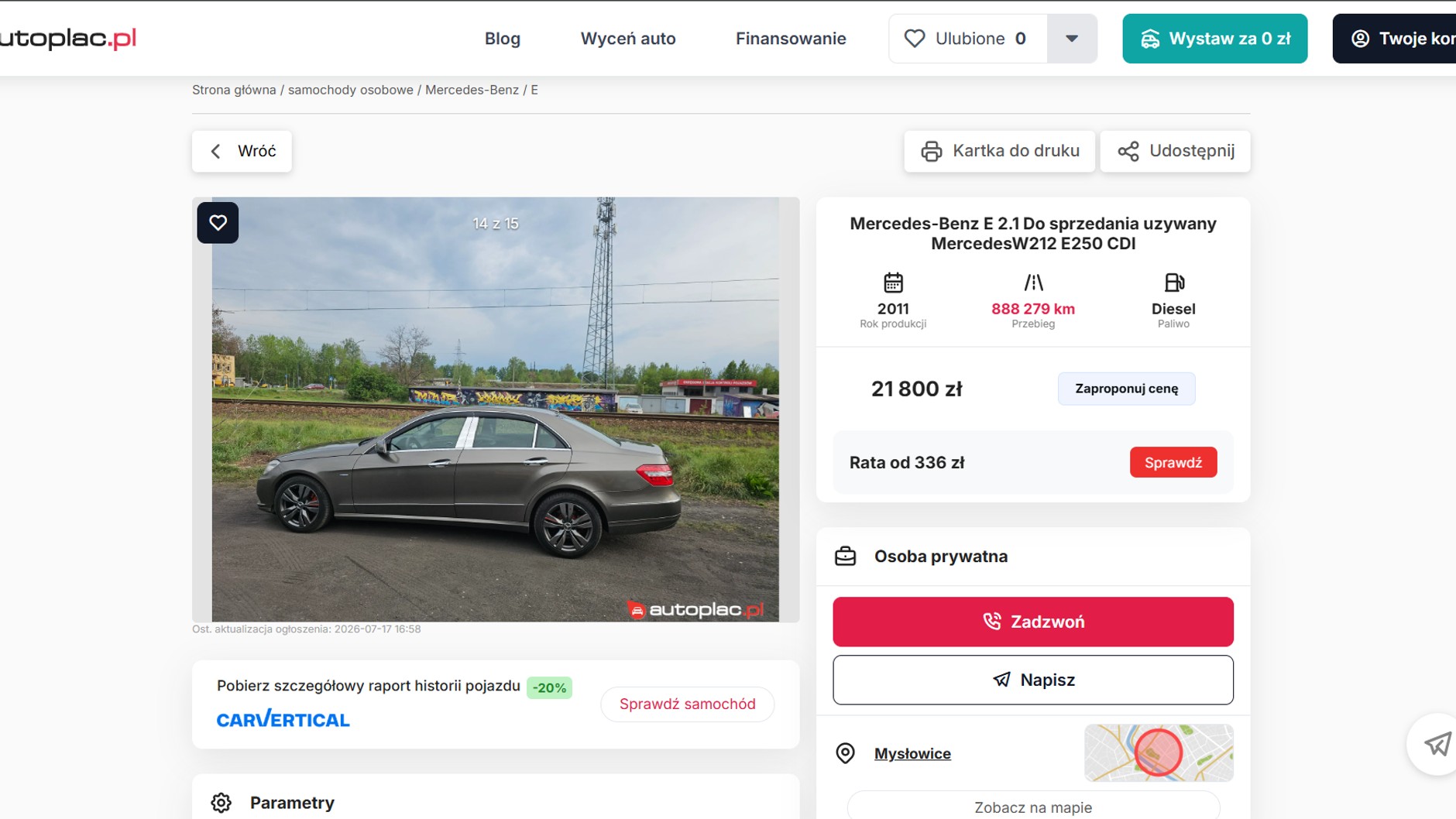 Mercedes W212 z przebiegiem 888 tys. km