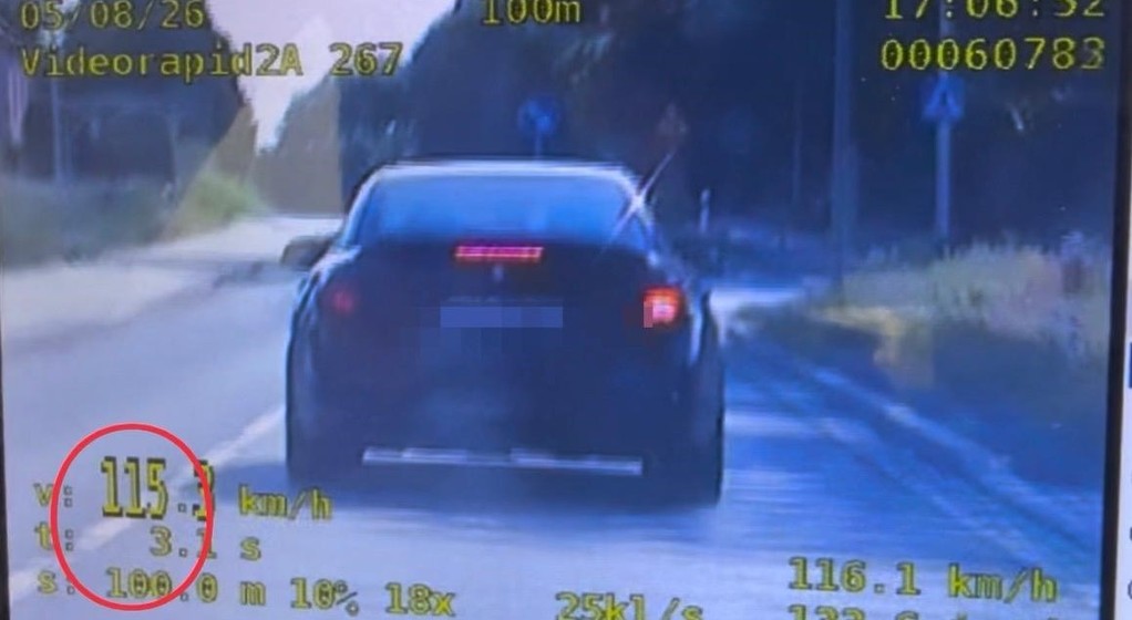 Jechała z prędkością 115 km na godz. w obszarze zabudowanym