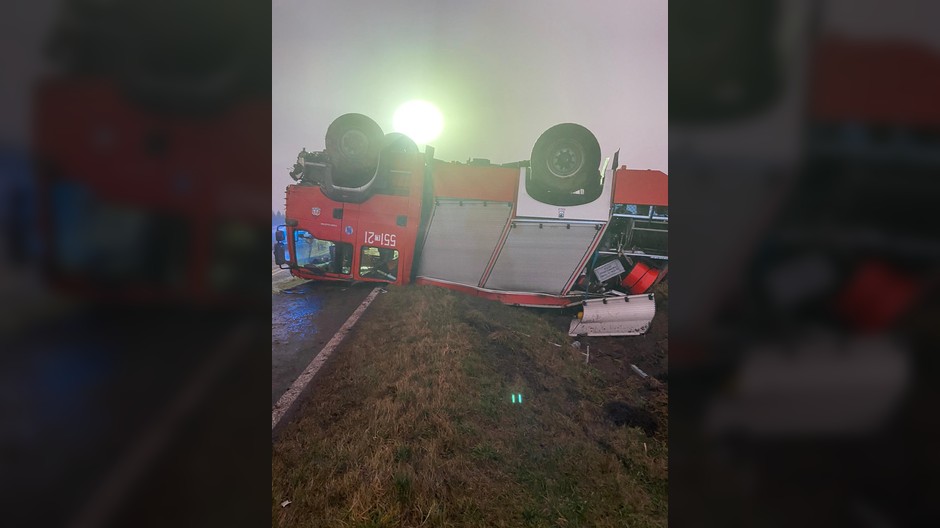 Wypadek samochodu pożarniczego PSP