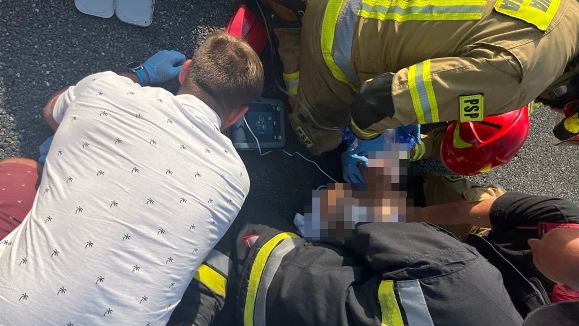 Akcja reanimacyjna na autostradzie A4