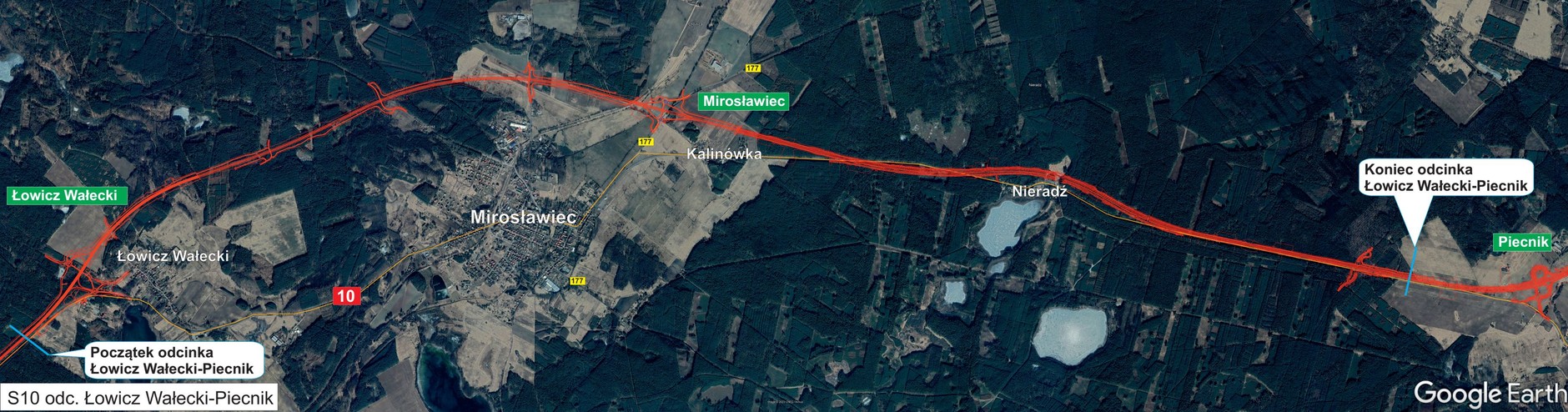 Plan orientacyjny odcinka Łowicz Wałecki-Piecnik
