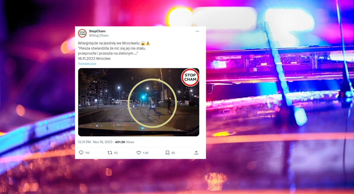 W kapturze wbiegła prosto pod samochód. Nawet nie spojrzała [NAGRANIE]