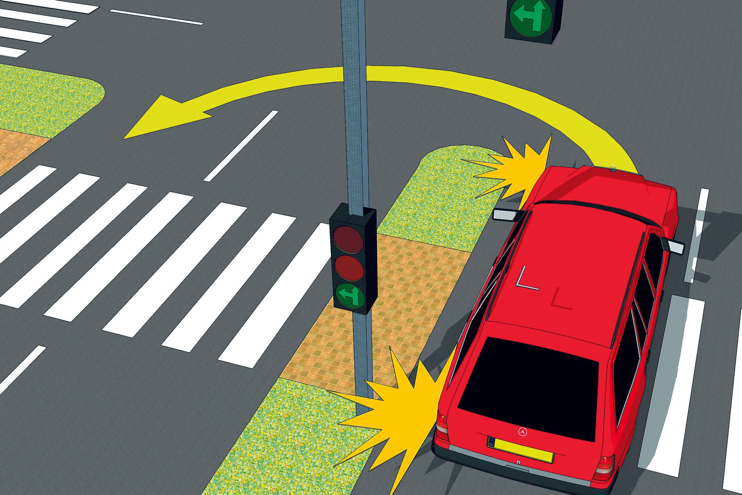 Na co pozwala strzałka w lewo na skrzyżowaniu? Można zawracać? Wyjaśniamy krok po kroku