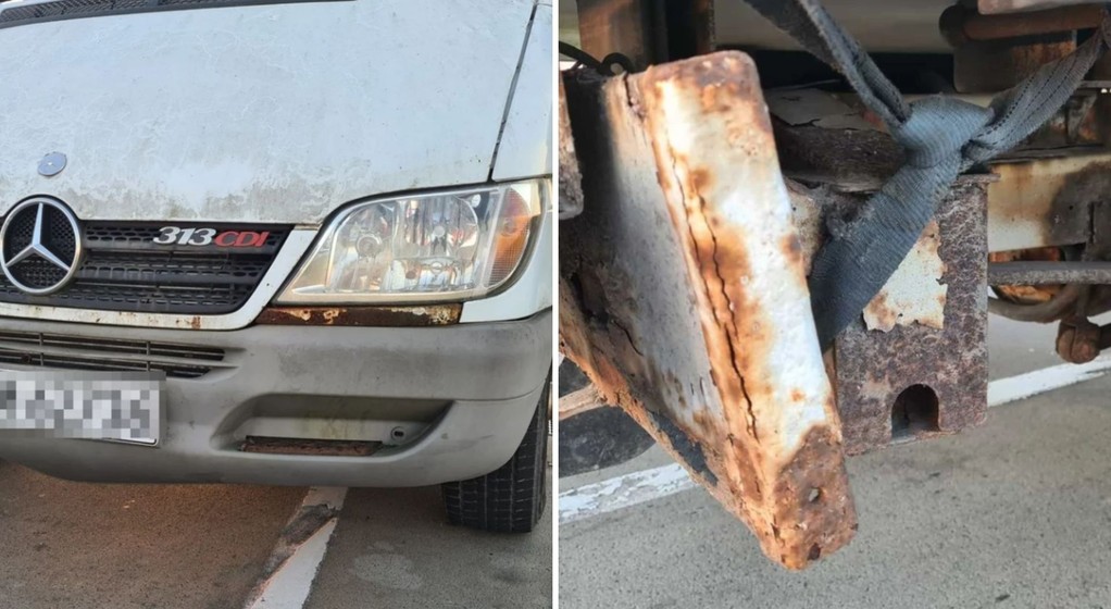 Zatrzymany na S12 Mercedes był w złym stanie technicznym