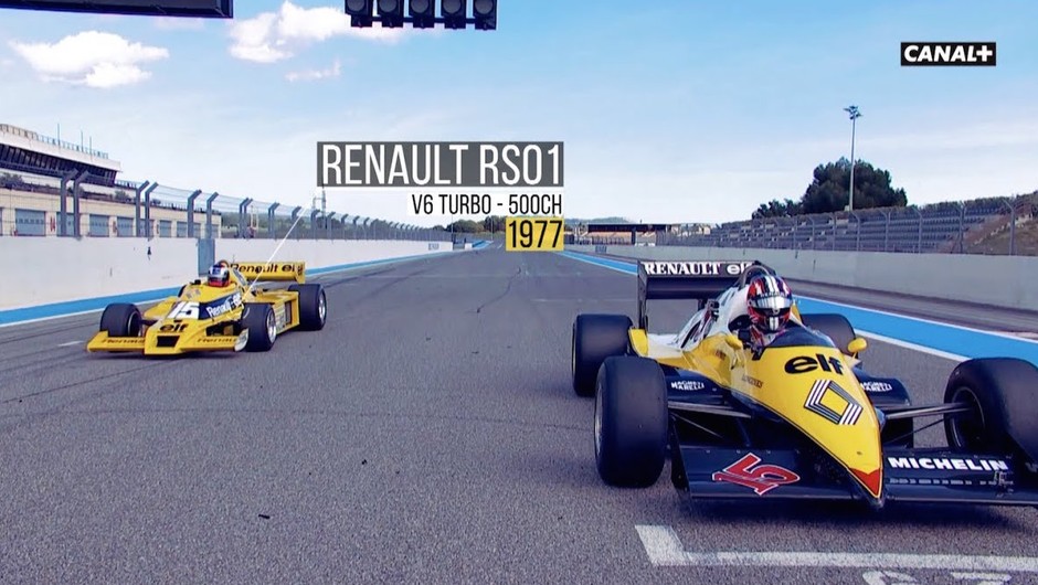 Nico Hülkenberg i Alain Prost w F1 Renault z 1977